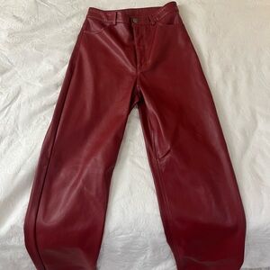 Red Faux Leather Pants Dynamite